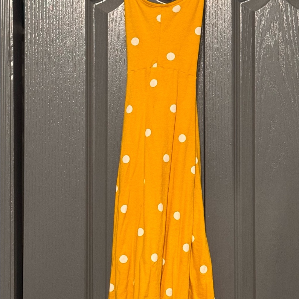 Old Navy Yellow Polka Dot Maxi Dress